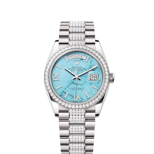 Rolex Day-Date 36, 18k White Gold with Diamond-set, 36mm, Ref# 128349rbr-0032