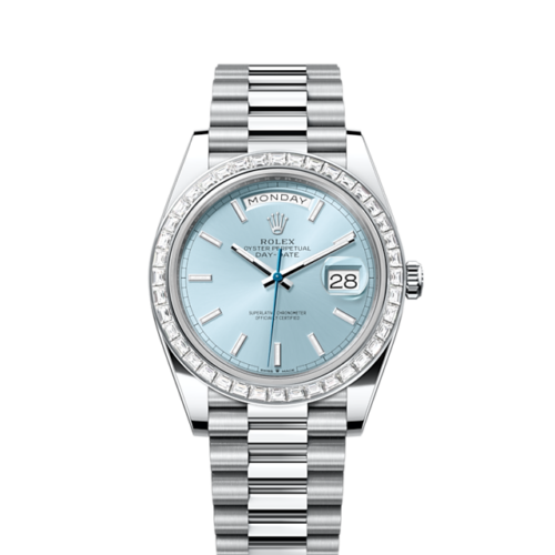 Rolex Day-Date 40, Platinum with Diamond-set, 40mm, Ref# 228396tbr-0039